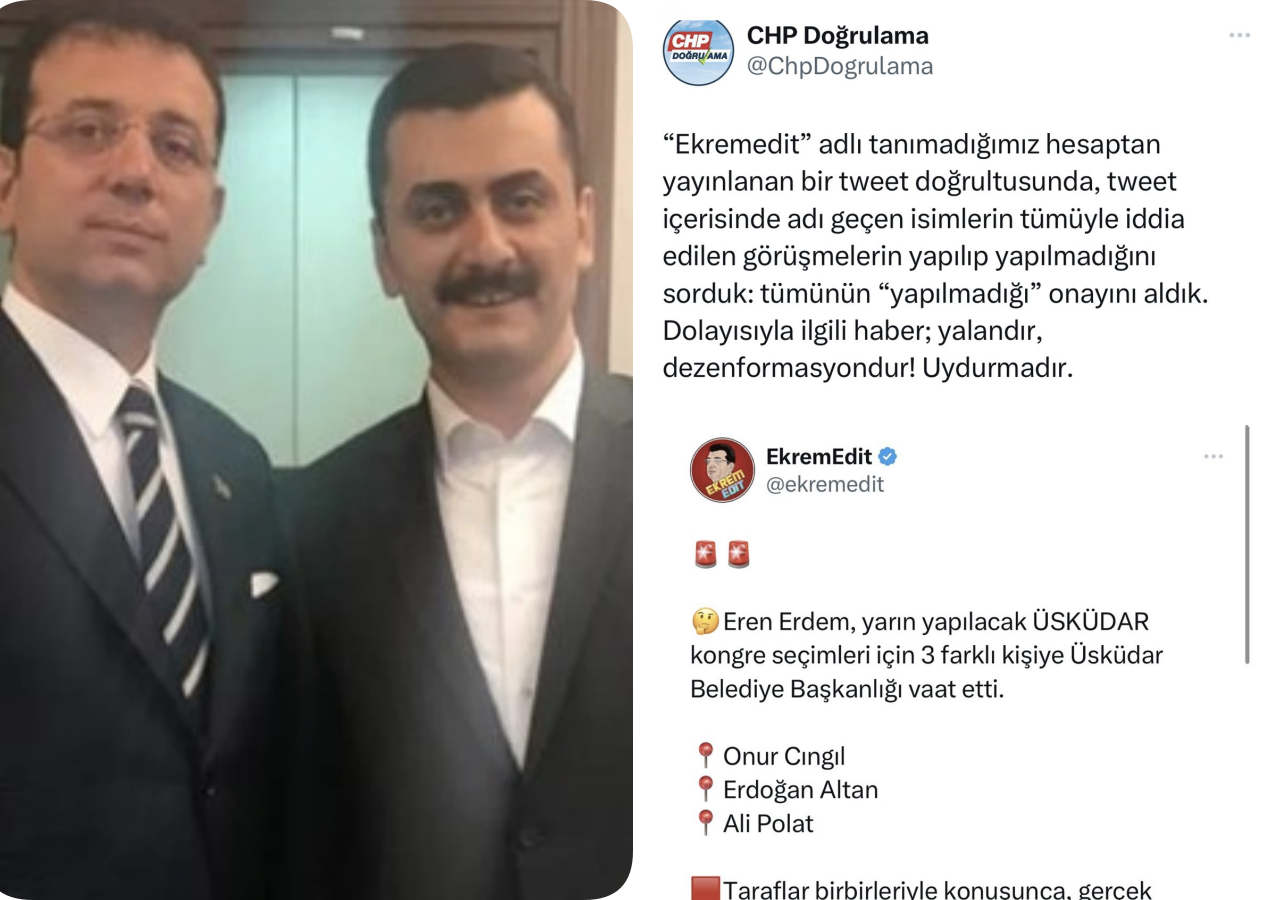 CHP'de koltuk savaşları sosyal medyada! İmamoğlu'nun ekibi paylaştı, Eren Erdem'in ekibi yalanladı!