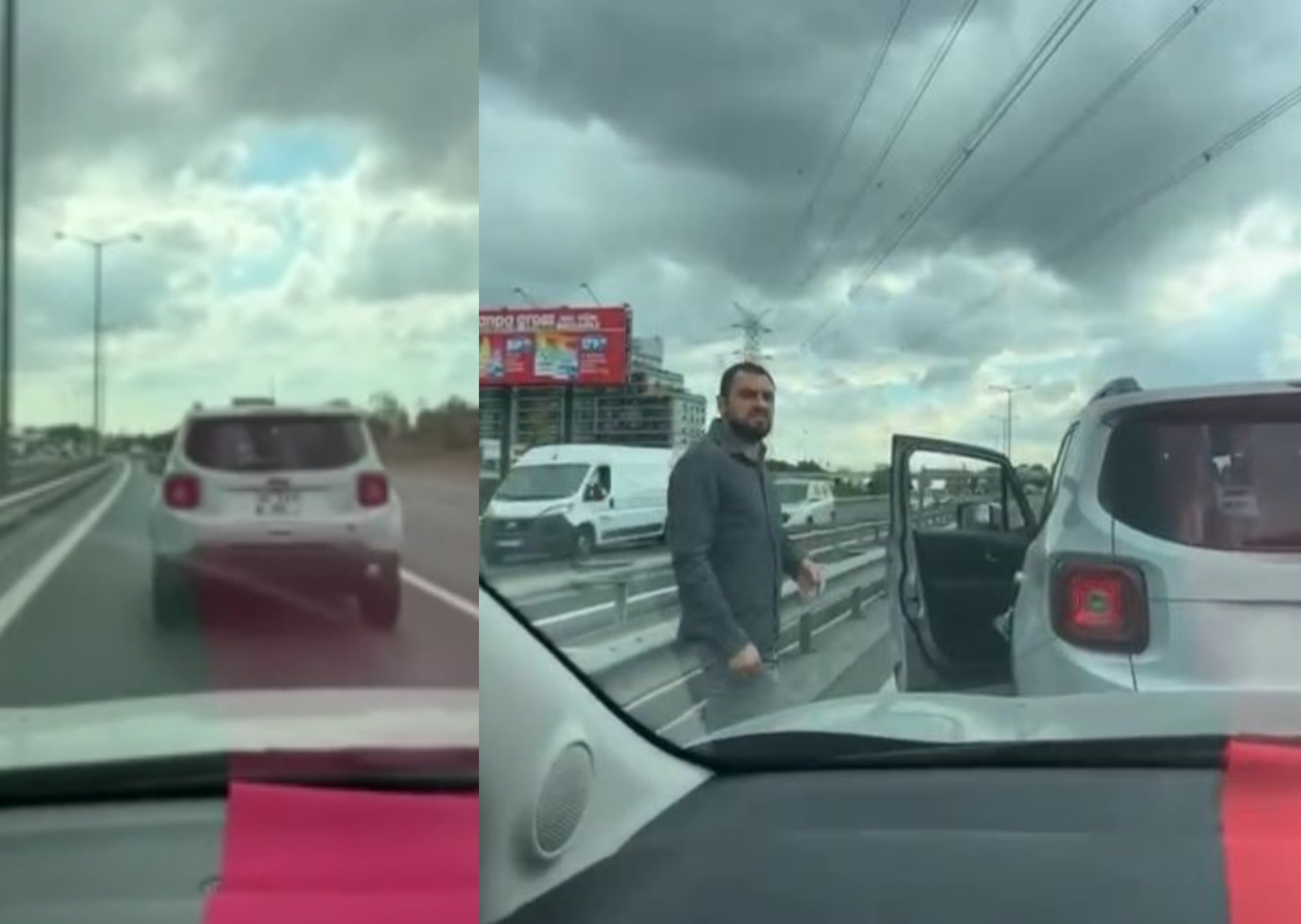 Yine trafikte maganda dehşeti: Kadın sürücü çocuğuyla birlikte korku dolu anlar yaşadı! Önünü kesti, araçtan indi...
