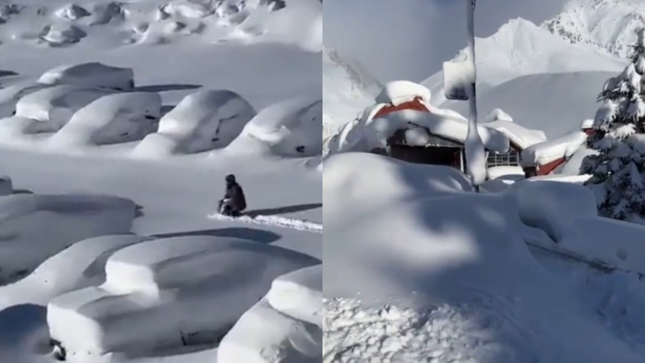 28 saat aralıksız kar yağdı: Filmleri aratmayan manzara