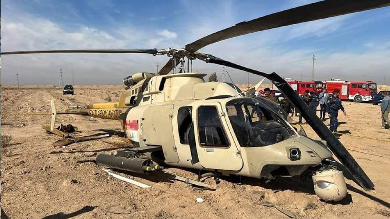 Irak'ta askeri helikopter düştü 2 pilot yaralandı