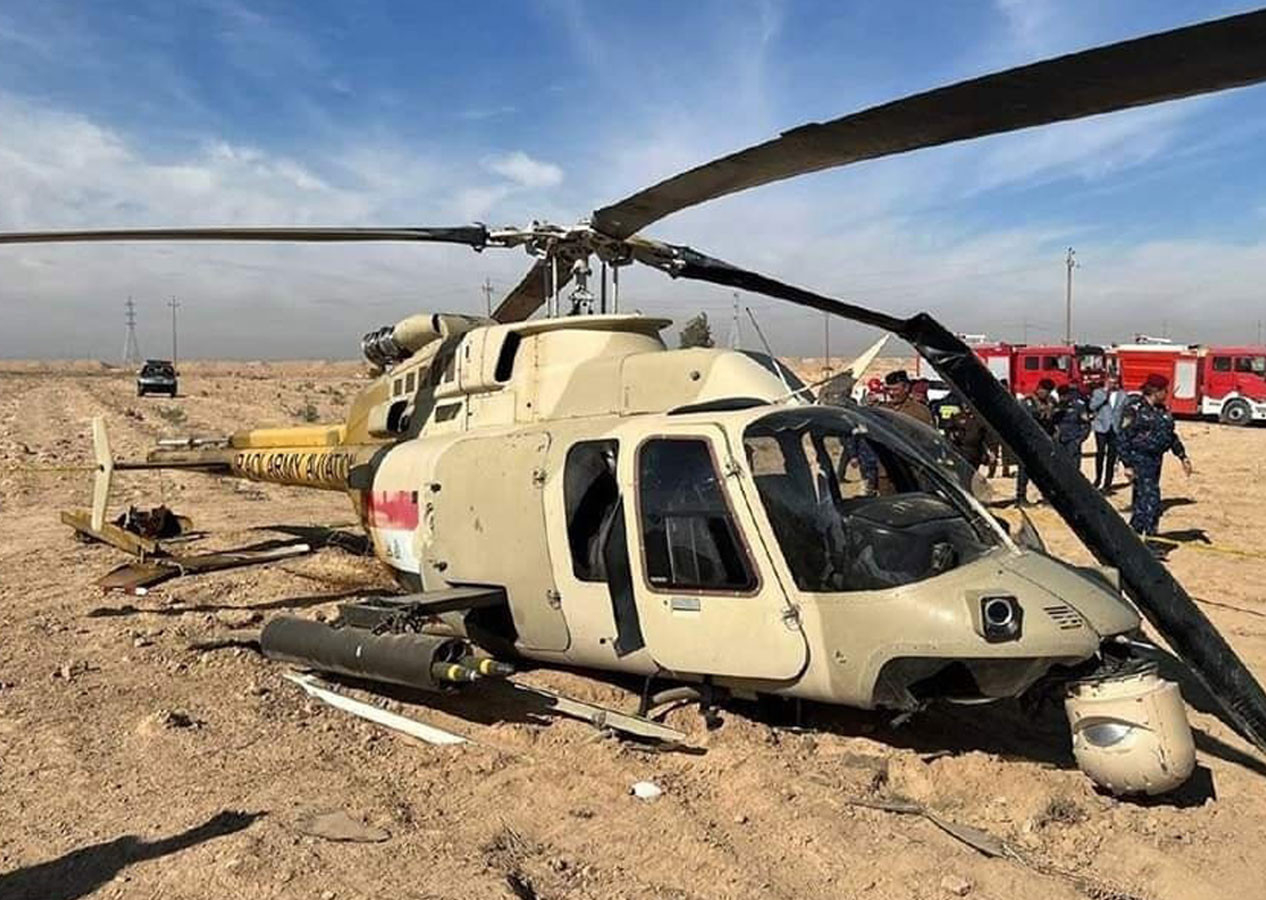 Irak'ta askeri helikopter düştü 2 pilot yaralandı