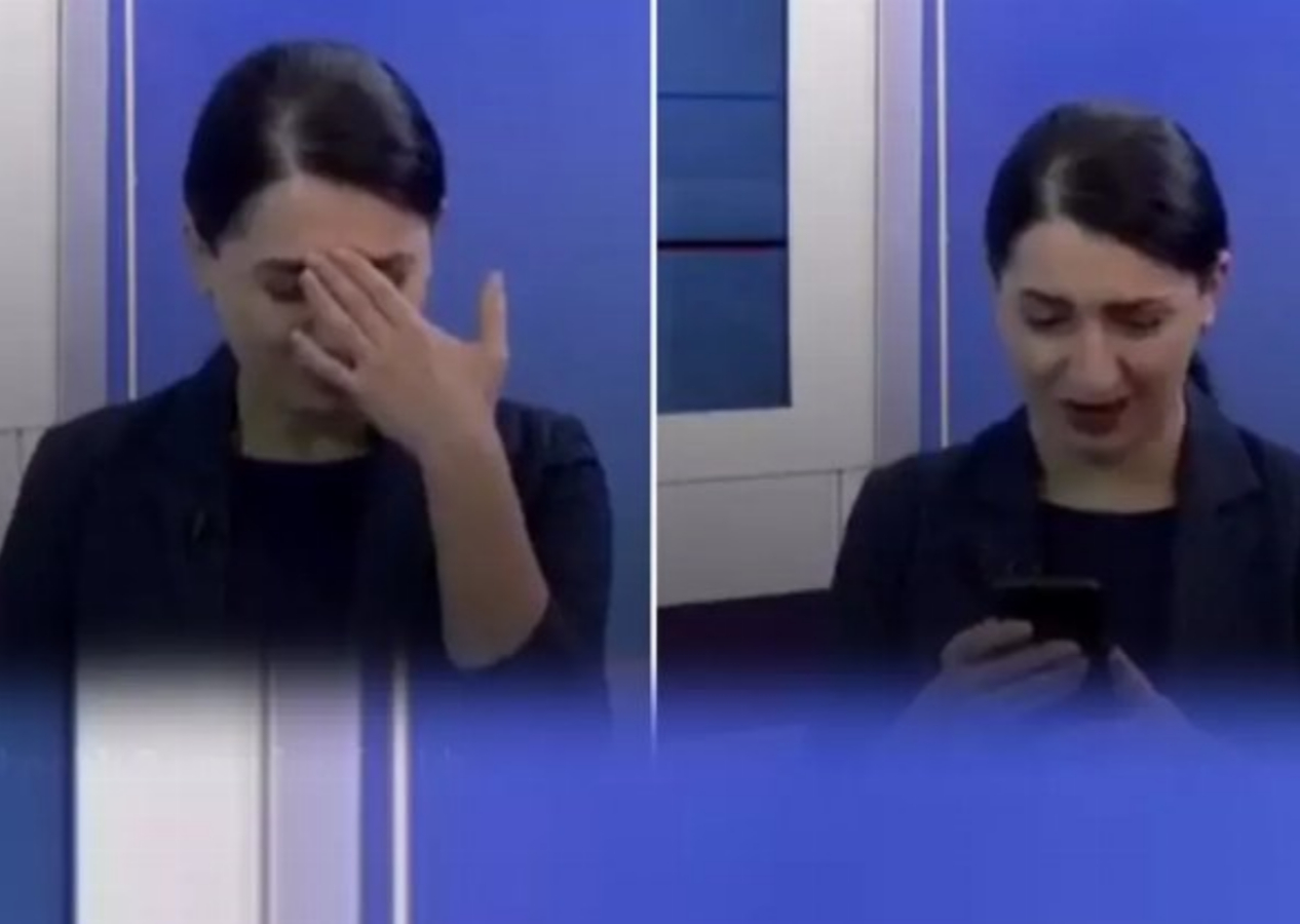 Ermeni spiker, sözde Dağlık Karabağ Cumhuriyeti'nin dağıldığını gözyaşlarıyla duyurdu