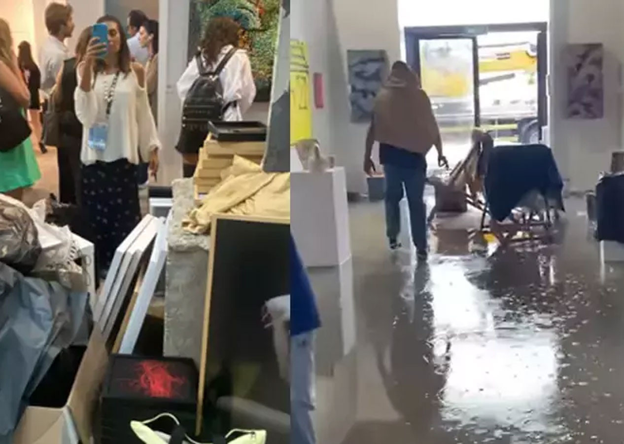 Sağanak vurdu! Contemporary İstanbul'u da eserler zarar gördü!