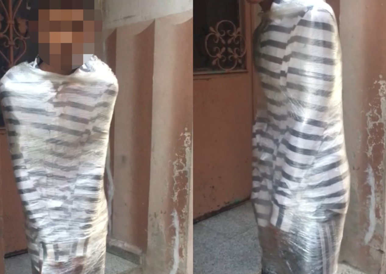 Motosiklet hırsızını yakaladı: Streç filmle sarıp paket yaptı