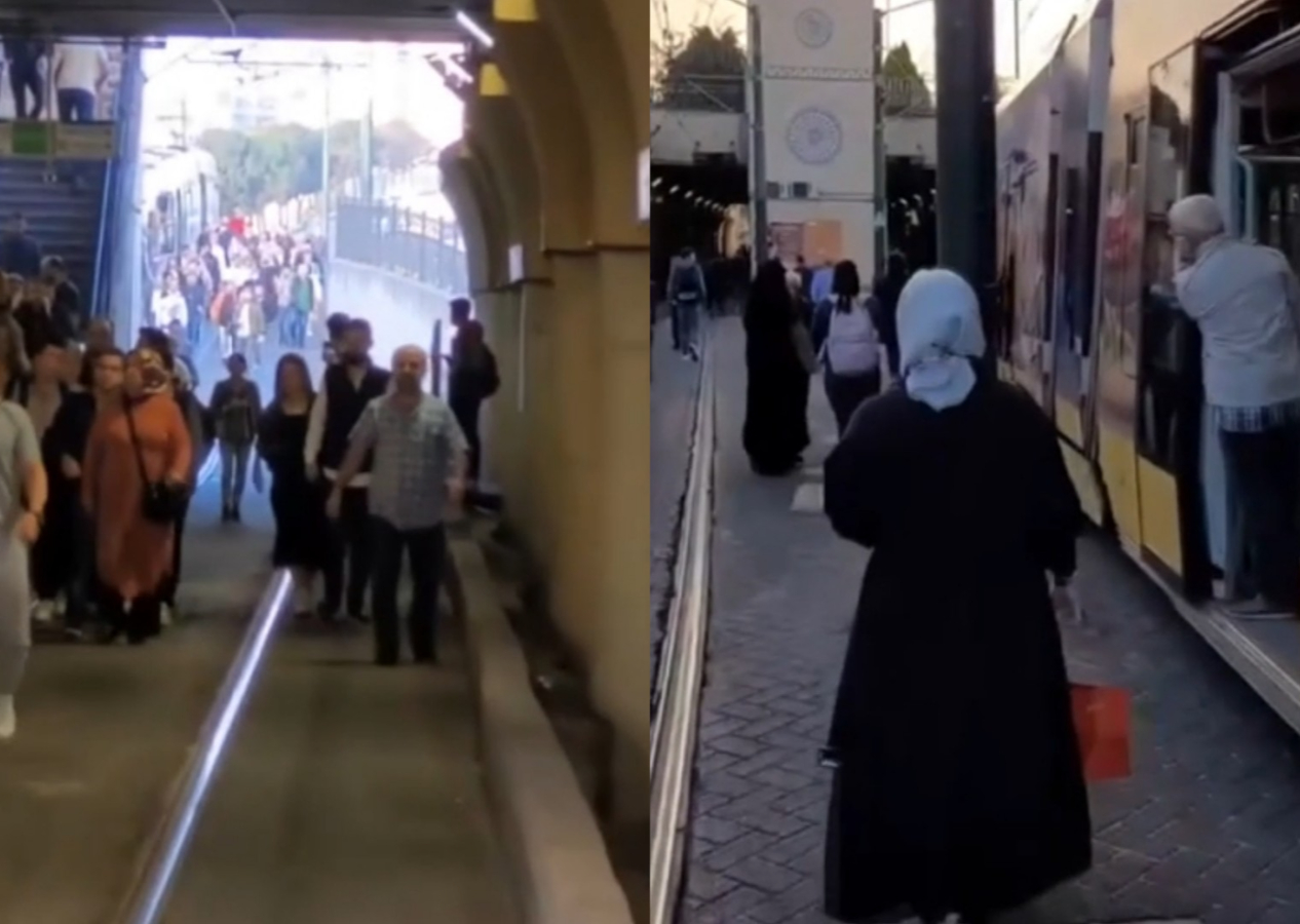 Denizde kum biter İBB'de arıza bitmez! Tramvay arızalandı, vatandaşlar bir sonraki durağa yürüyerek gitti