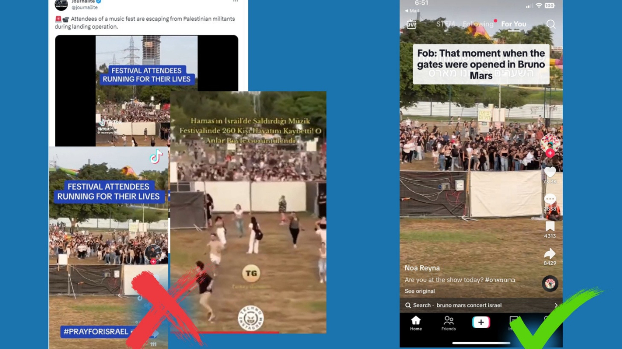 "Festivalde canlarını kurtarmak için koşuşan İsrailliler" videosunun altından bakın ne çıktı!