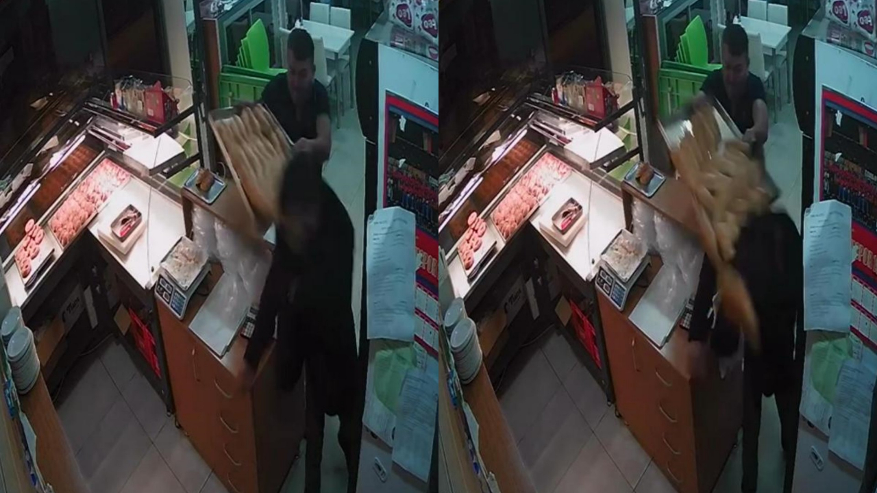 Para çalan hırsızı börek tepsisiyle dövdü