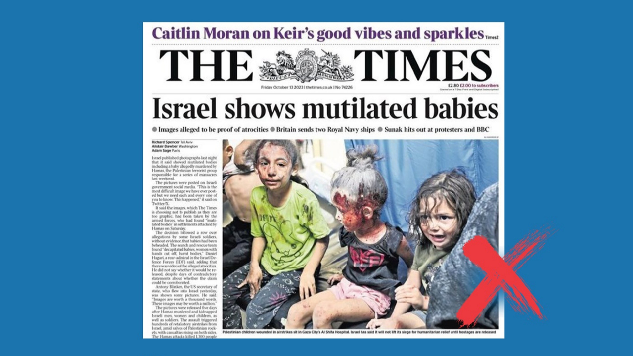 Dezenformasyonla Mücadele Merkezi, İngiltere merkezli The Times Gazetesi'nin manipülasyonunu gözler önüne serdi! ''İsrail, ağır yaralanan bebekleri gösterdi" haberindeki çocuklar Filistinli çıktı!