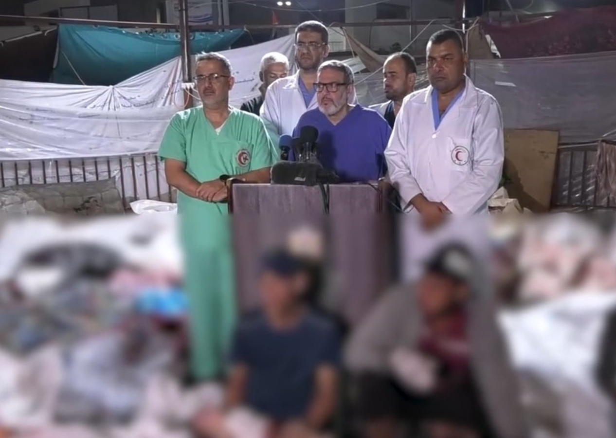 İsrail'in El-Ehli Baptist Hastanesi'ndeki katliamı tüm dünyayı ayağa kaldırdı! Cenazelerin arasında basın toplantısı: Dünyada insanların bombalarla uyarıldığı tek yer...