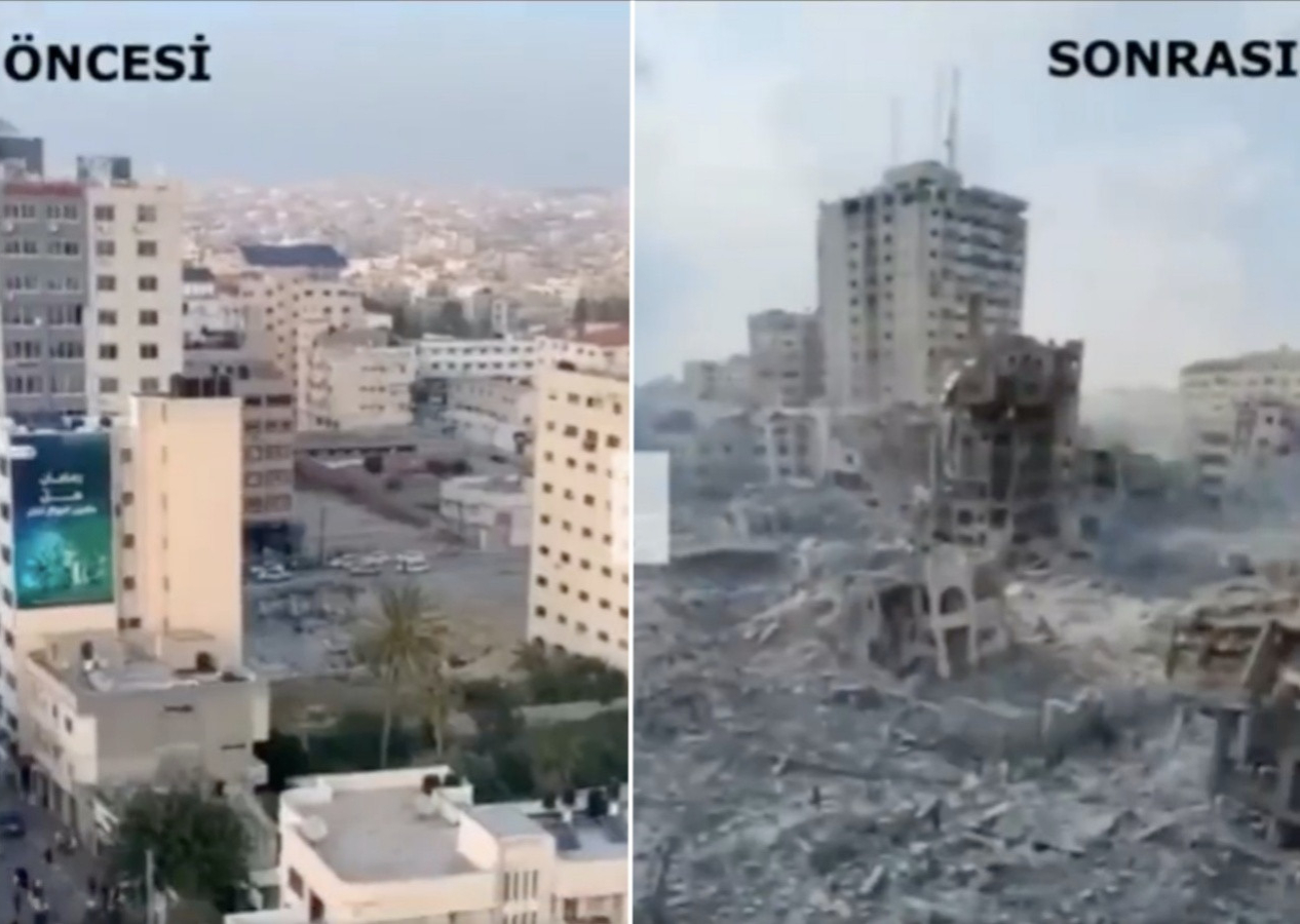 İsrail'in bombaladığı Gazze'deki yıkım havadan görüntülendi! 22 binden fazla bina enkaza döndü...