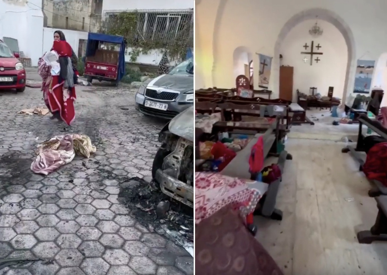 İsrail'in katliam yaptığı hastane sabah saatlerinde böyle görüntülendi!