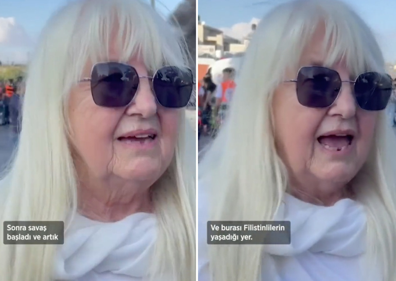 Filistin'de gösterilere katılan İngiliz kadın: Filistin'deki durum hukuksuz bir işgaldir!