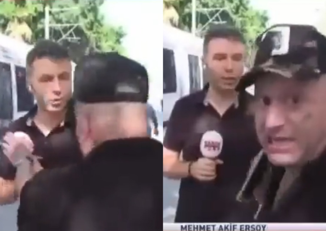 Tel Aviv'deki Habertürk ekibine canlı yayında saldırı! Mehmet Akif Ersoy: Saldırdılar, kameramızı almaya çalıştılar