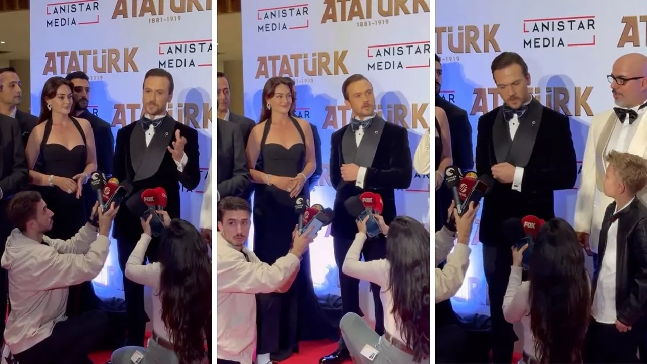 Atatürk filminin başrolü Aras Bulut İynemli'nin galadaki tavırları dikkat çekti!