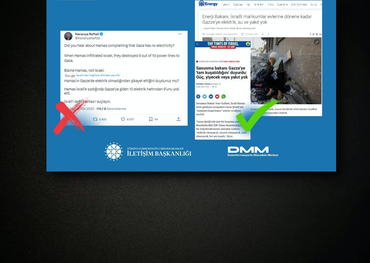 Naftali'nin "Gazze'ye giden elektrik hatlarını Hamas yok etti" iddiası yalan çıktı!