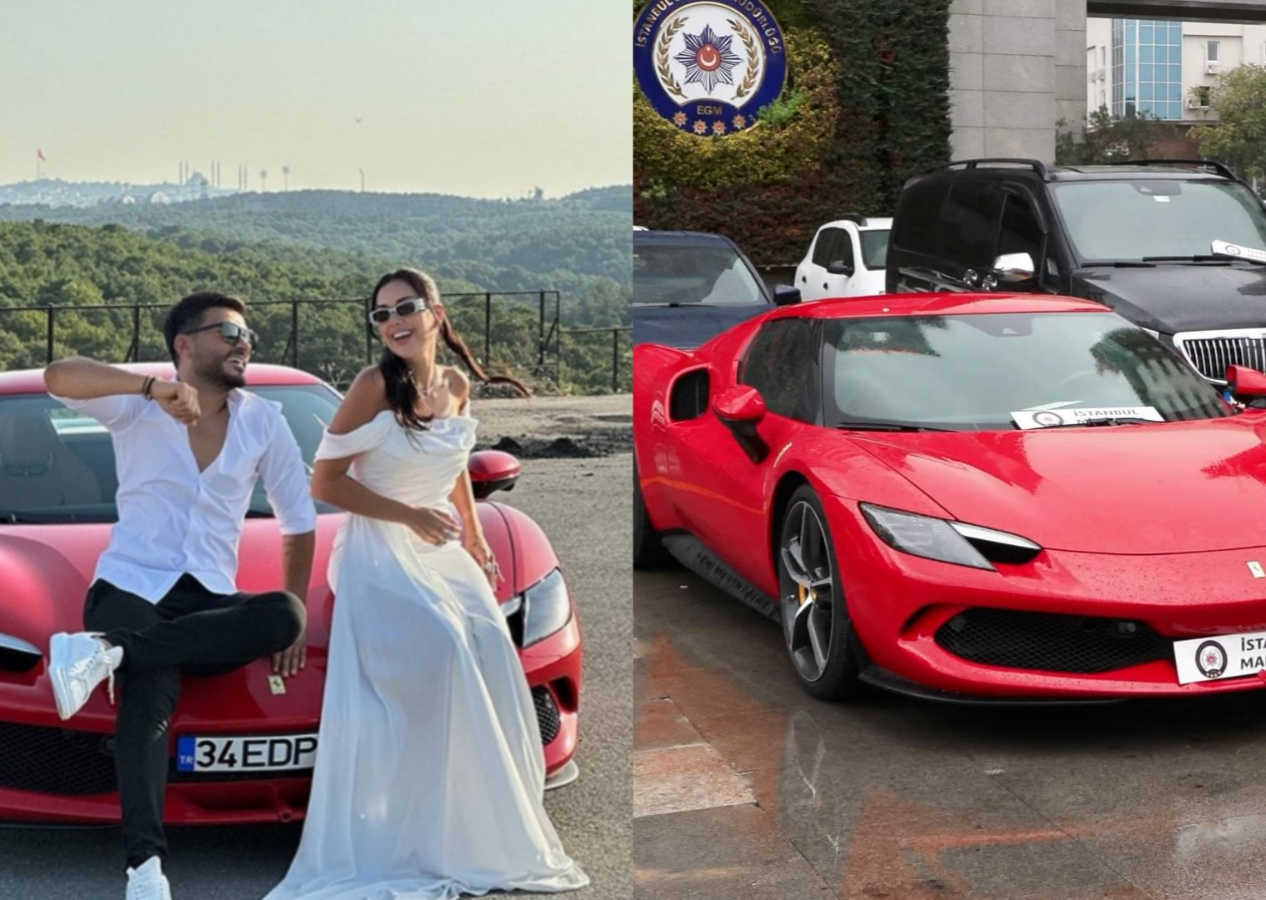 Ferrari ile çektiği videolar gündem olmuştu! Dilan Polat ve Engin Polat çiftine ait lüks araçlar emniyette sergilendi