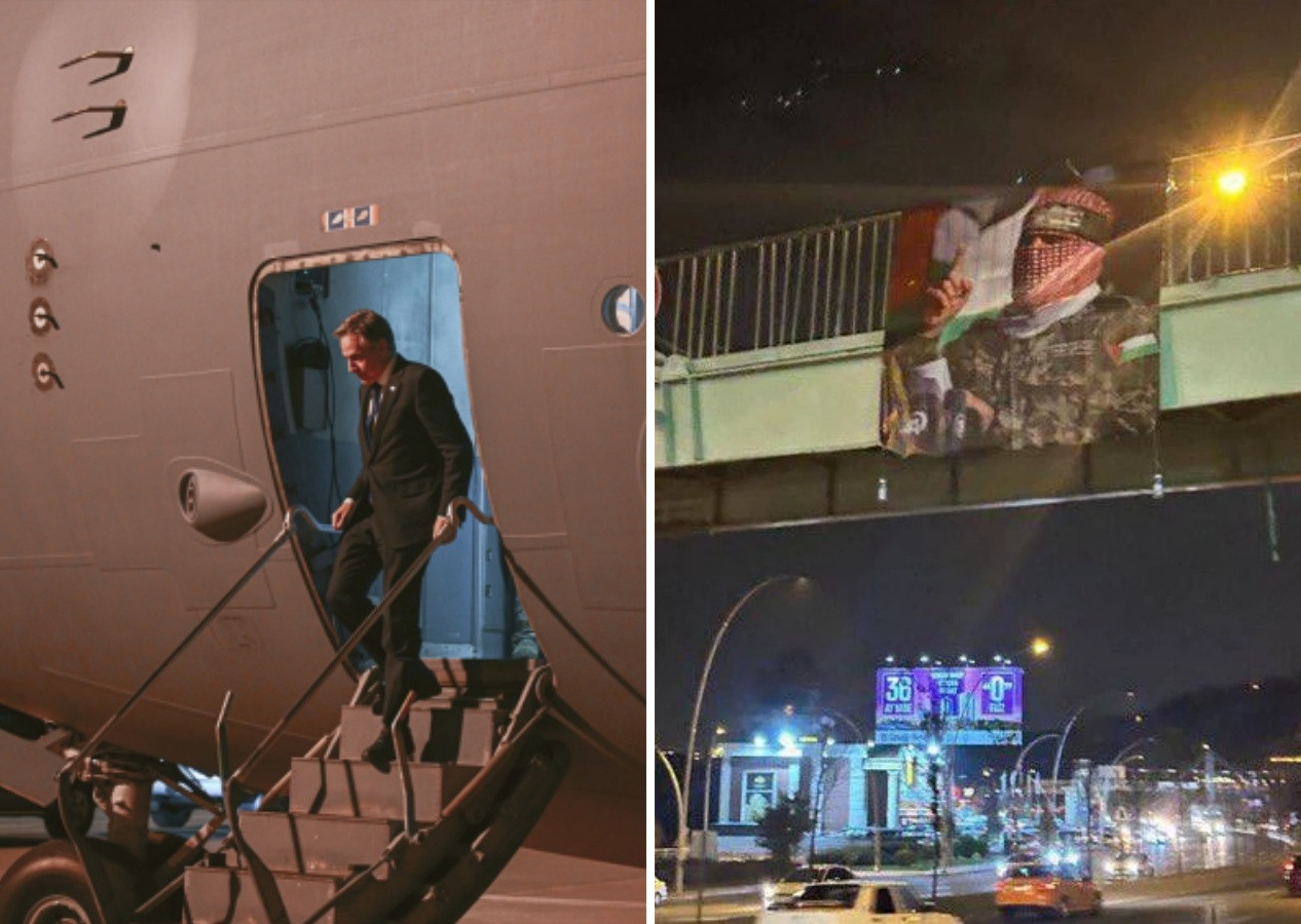 Üst düzey isimler karşılama törenine katılmadı! Blinken'in Ankara'da geçtiği yollara "Bebek Katili Blinken" pankartları asıldı...