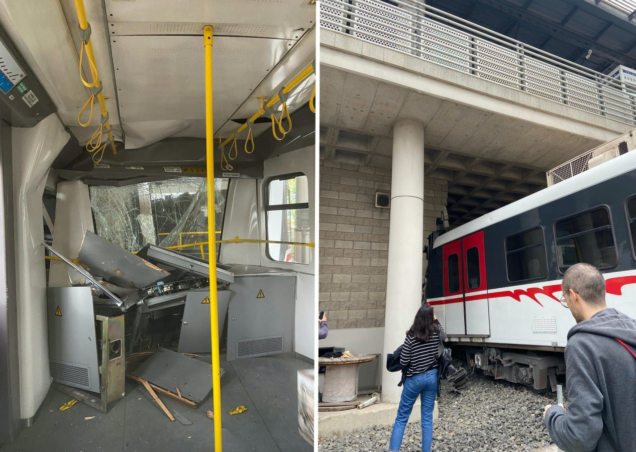 İzmir'de metro faciası! Seyir halindeyken raydan çıkıp duvara çarptı!