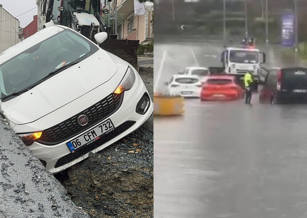İstanbul'u sağanak yağış vurdu: Sokaklar göle döndü, araçlar mahsur kaldı