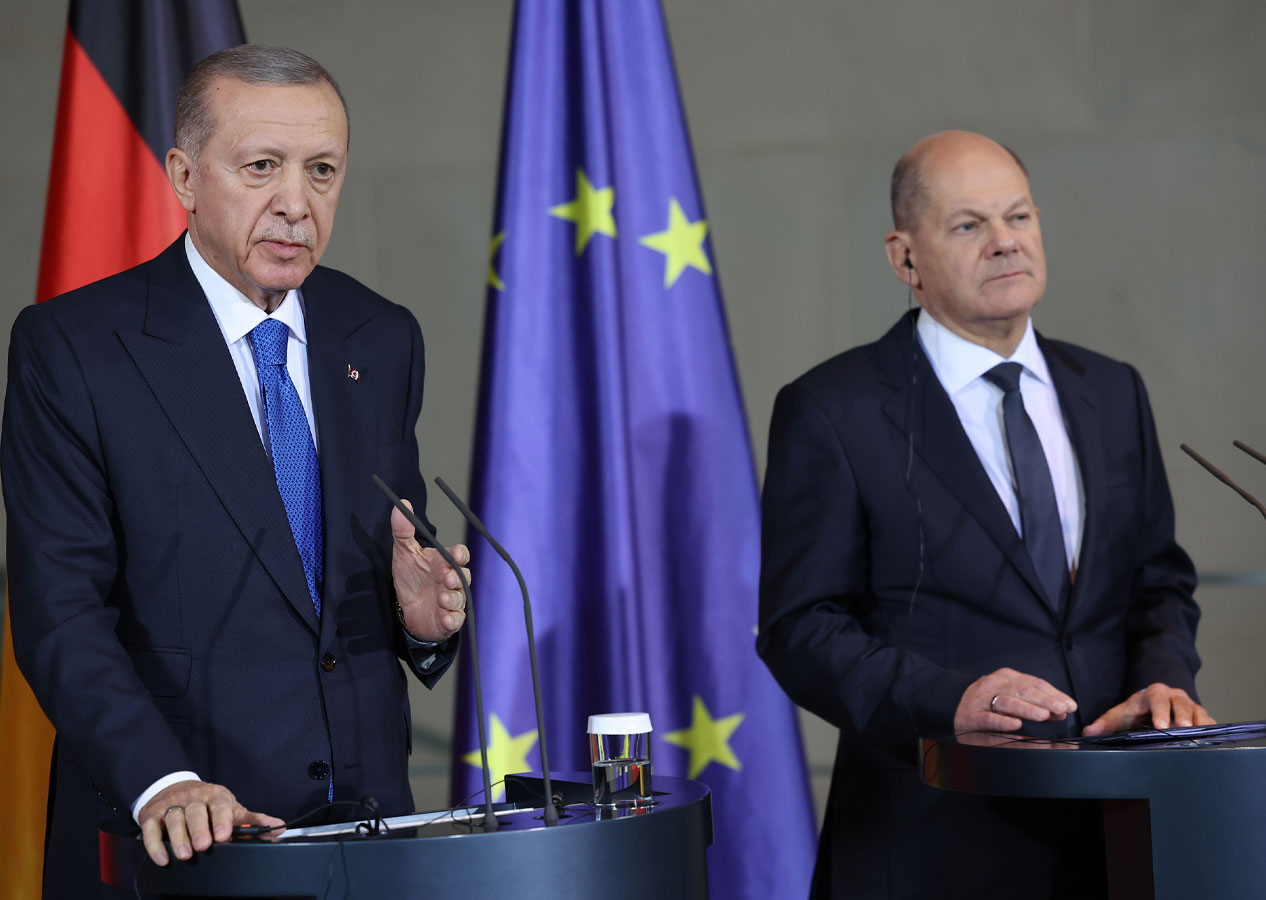 Cumhurbaşkanı Erdoğan ve Scholz açıklamalarda bulundu!  Erdoğan sert çıktı: 'İsrail'e borcu olanlar rahat konuşamıyor'