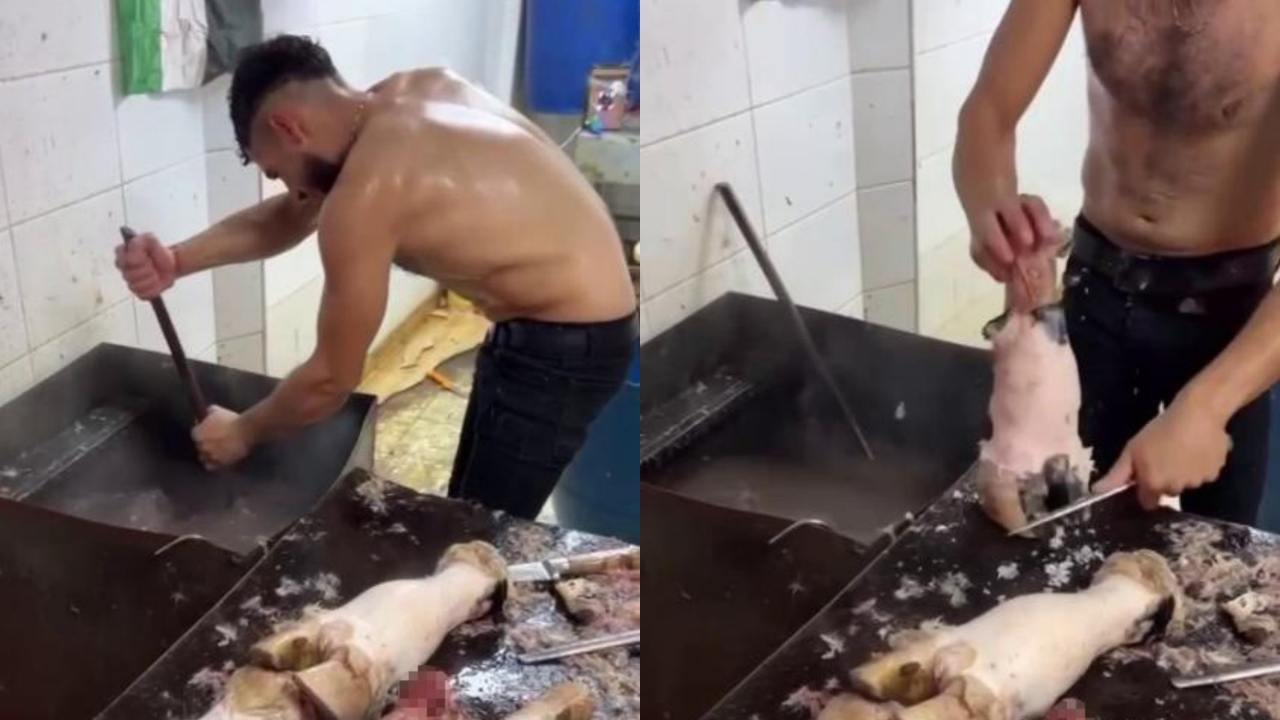 Yarı çıplak sakatat temizlediği görüntüler sosyal medyada olay olmuştu: Cezası da ağır oldu