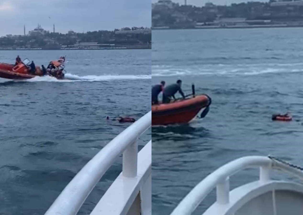 Kurtarmak için seferber oldular: Kadıköy-Beşiktaş vapurundaki yolcu denize düştü!