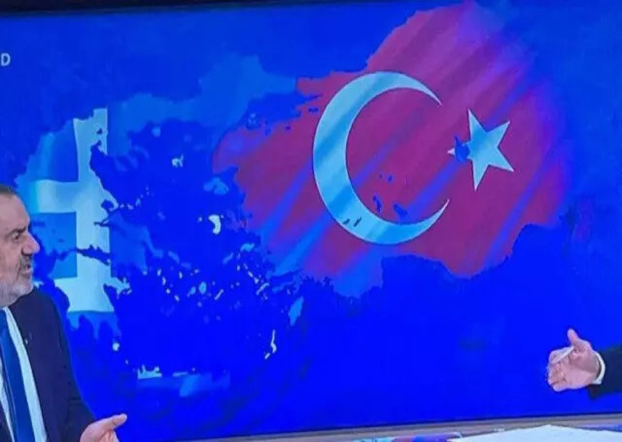 Yunanistan Devlet Televizyonu'ndan skandal harita provokasyonu!