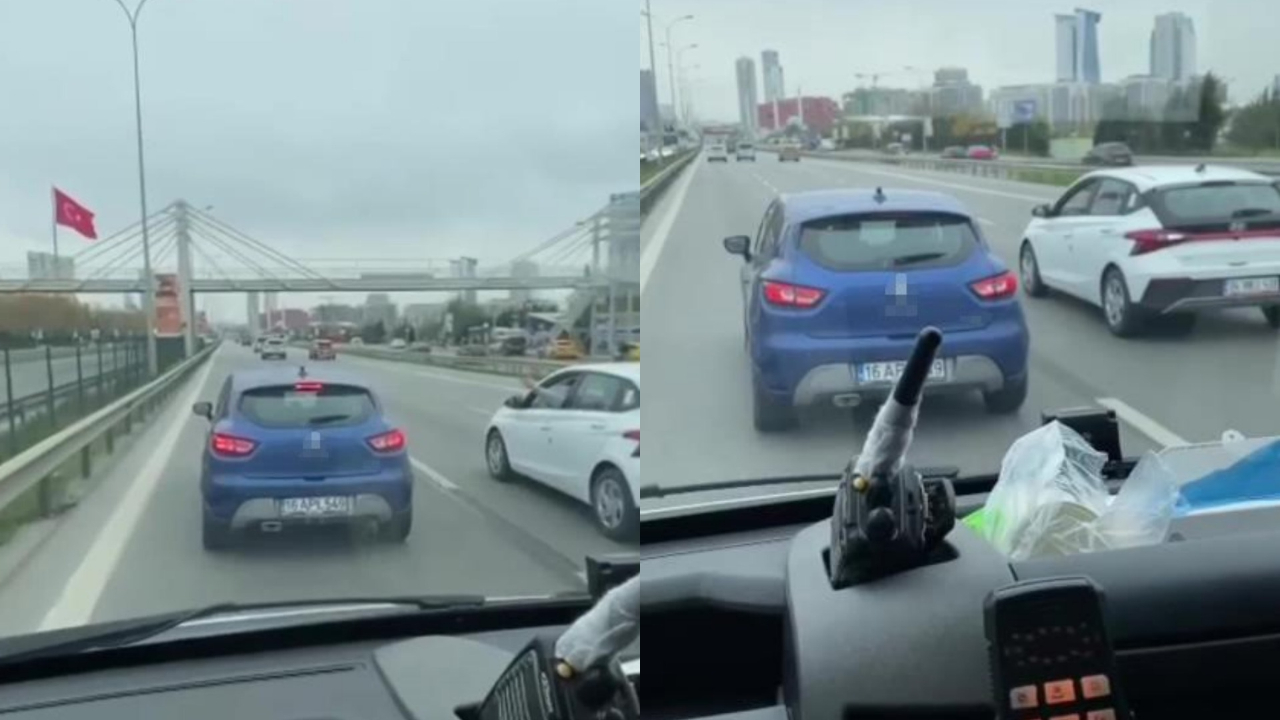 Sol şeridi kapatıp ambulansa dakikalarca yol vermedi: Gelen tepkiler umurunda olmadı