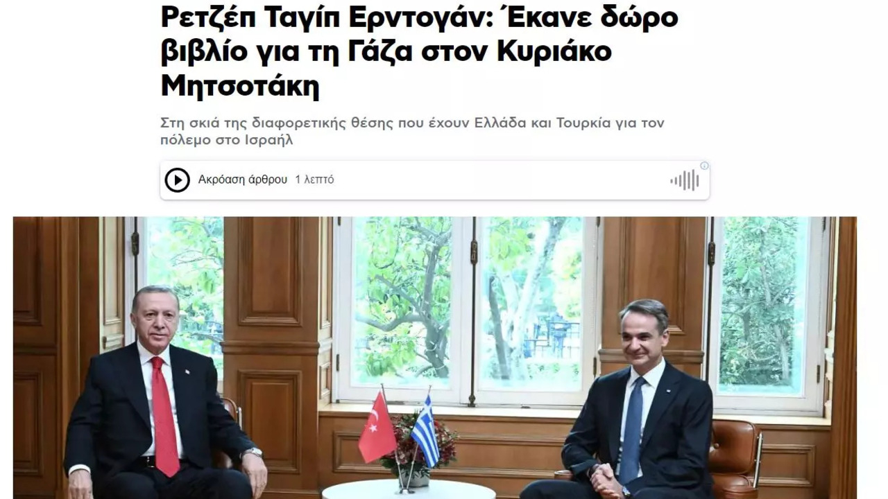 Cumhurbaşkanı Recep Tayyip Erdoğan'dan Kiryakos Miçotakis'e çok manidar hediye!