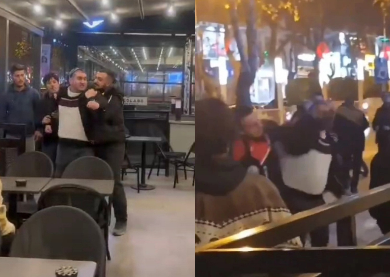Starbucks protestocusu önce kahve içenlere küfür etti sonra polise tokat attı