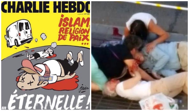 Barcelona saldırısını bahane eden Charlie Hebdo yine İslam'a hakaret etti!