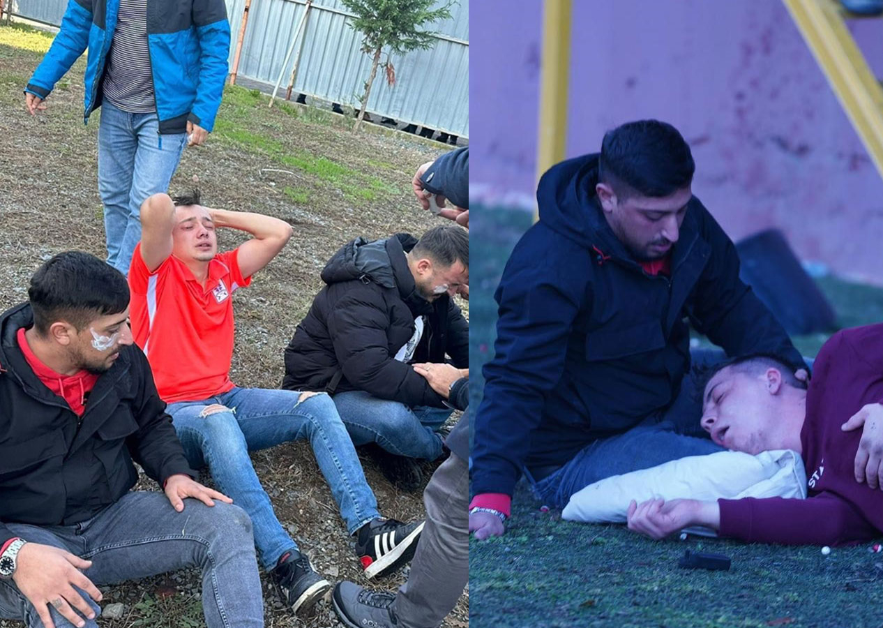 Taraftarlar kırdıkları koltukları sahaya fırlattı, polis biber gazıyla müdahale etti