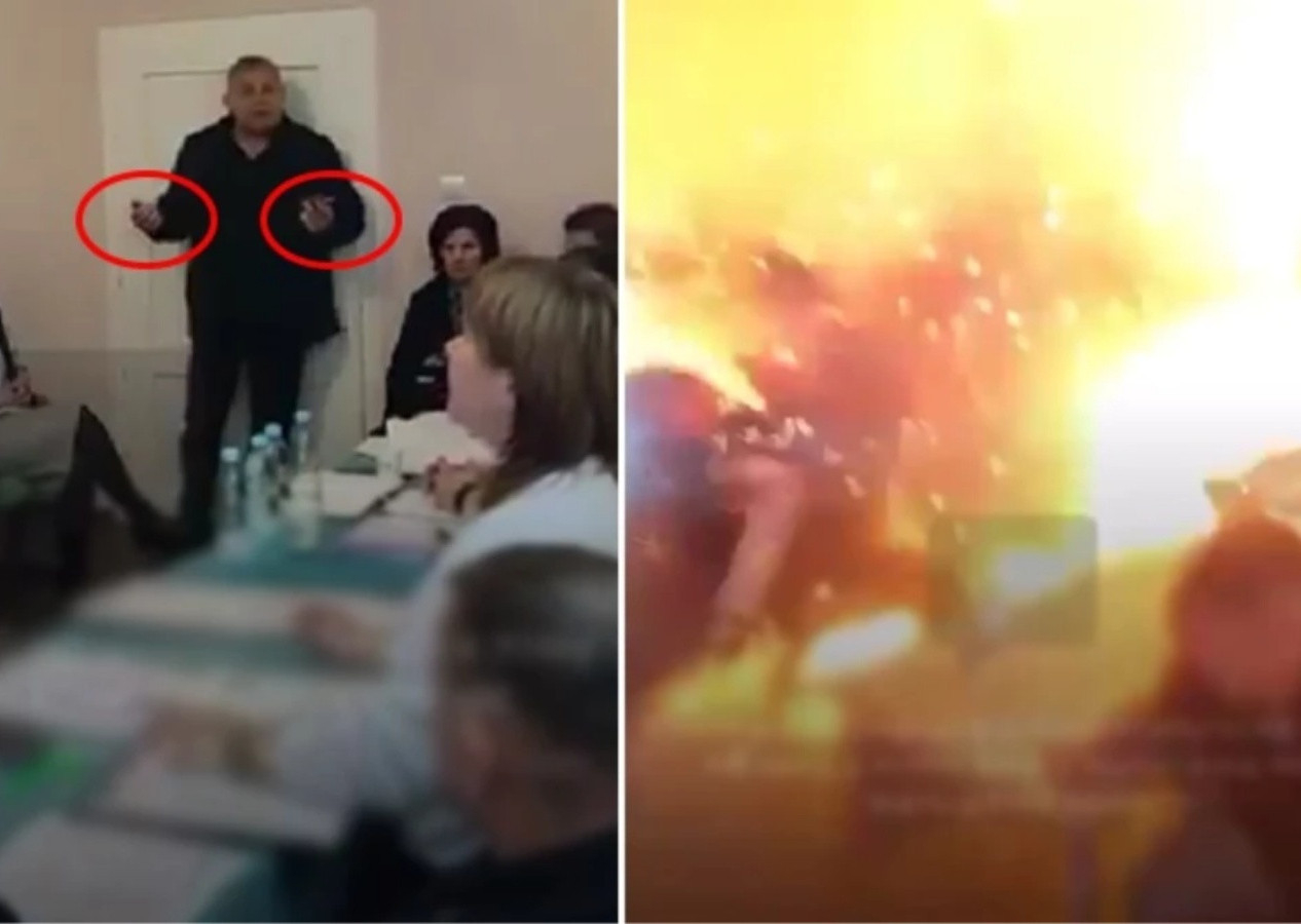Ukrayna'da toplantıyı basan milletvekili el bombalarıyla odayı havaya uçurdu! Anbean kamerada...