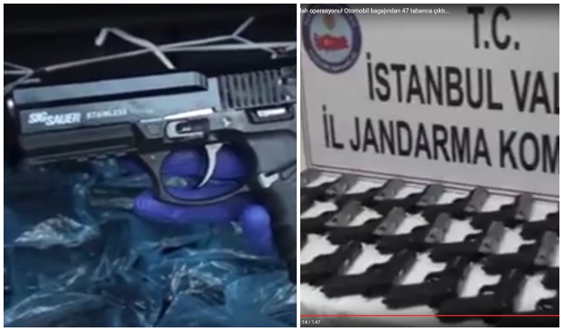 Beyoğlu'da bir otomobil bagajında 47 tabanca yakalandı... / VİDEO