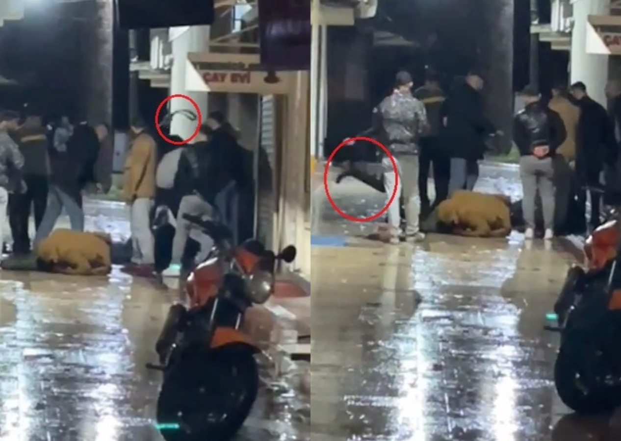 Kocaeli'de acımasız dayak: Kent meydanında yerdeyken tekmeleyip kemerle dövdüler!