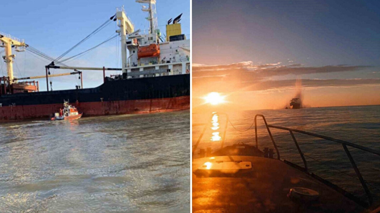 Tuna Nehri’nde mayına çarpan gemi karaya oturdu: 4 Türk denizcinin durumu iyi!