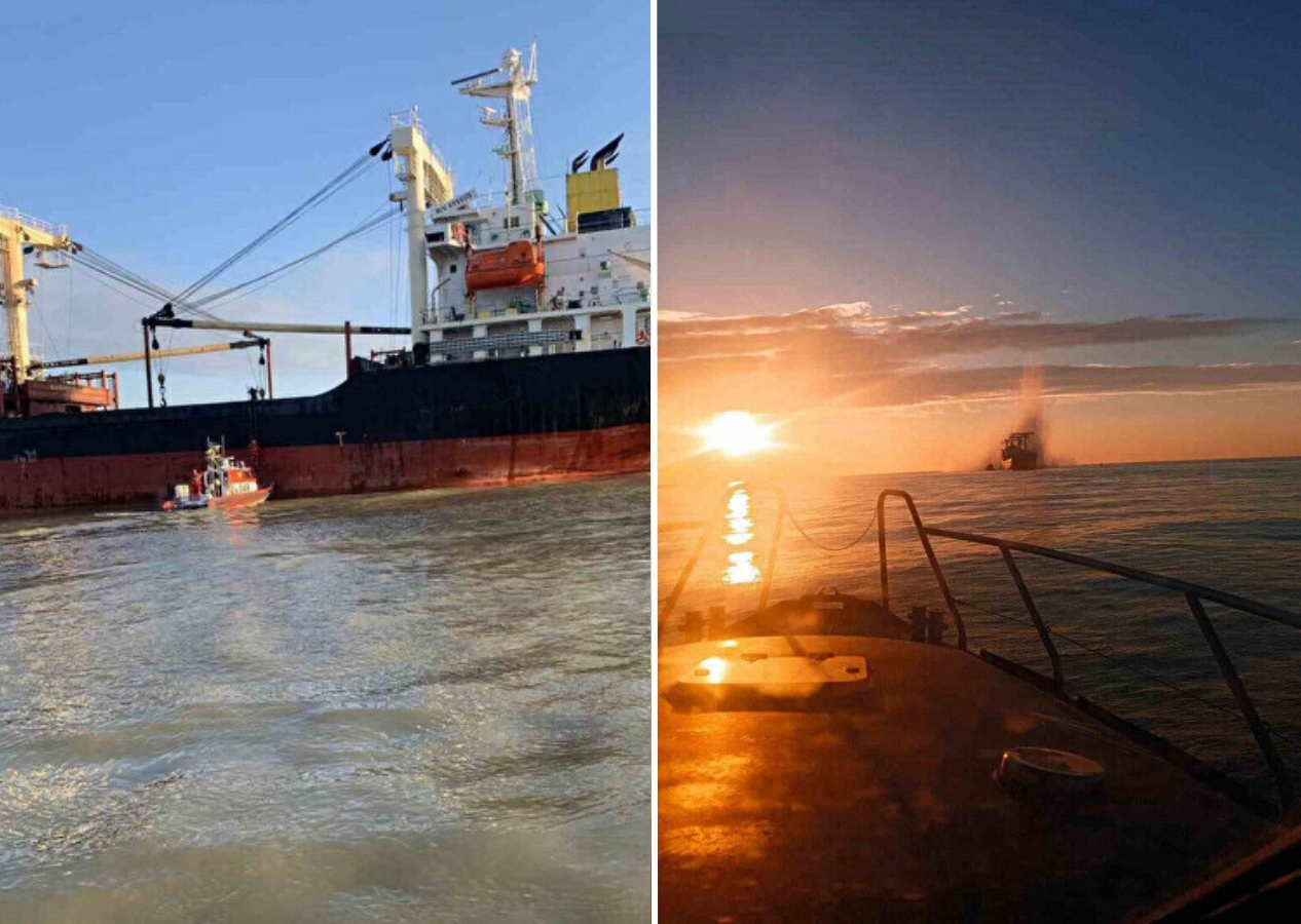 Tuna Nehri’nde mayına çarpan gemi karaya oturdu: 4 Türk denizcinin durumu iyi!