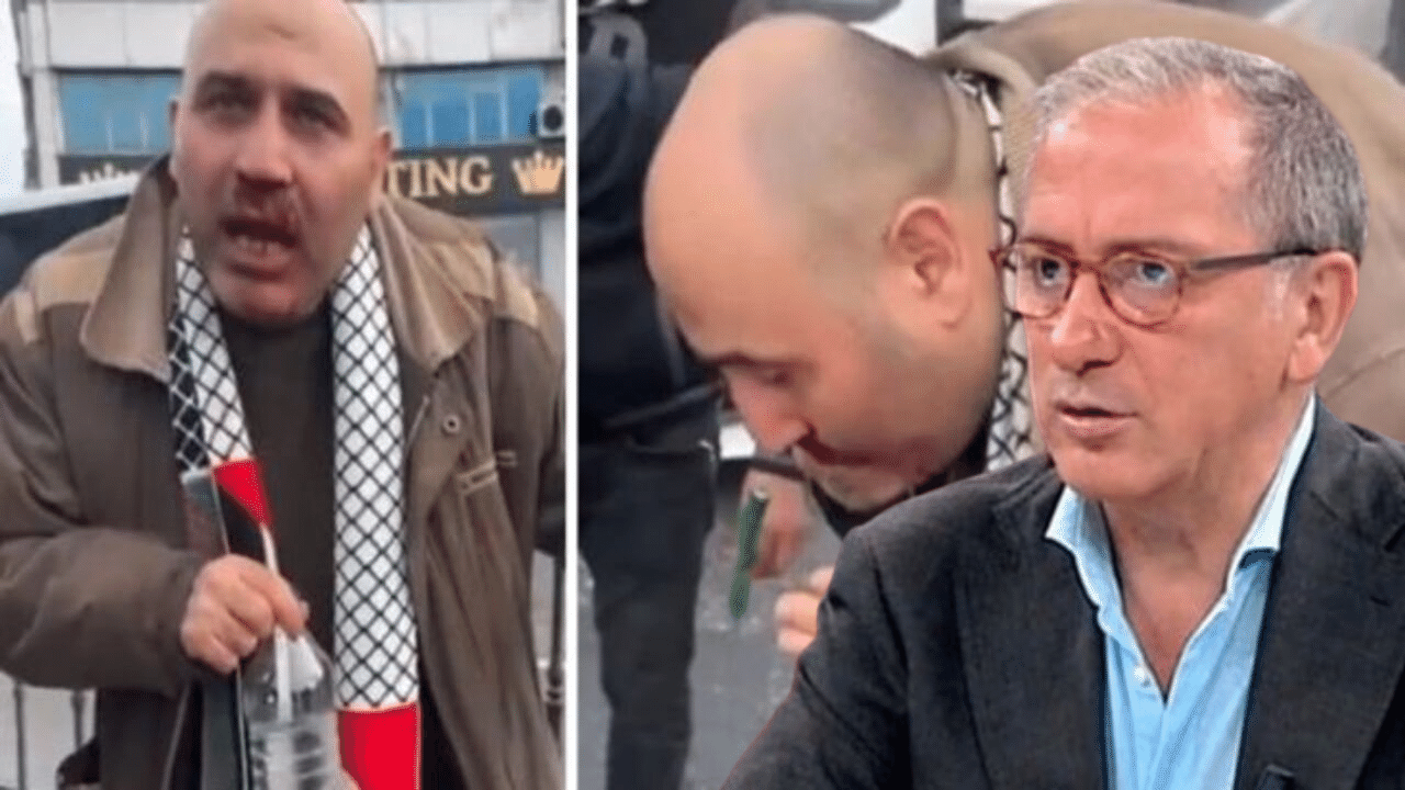 Fatih Altaylı'dan skandal paylaşım! Filistin yürüyüşündeki provokatöre sahip çıktı