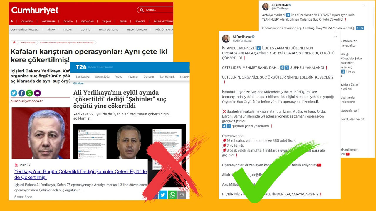 Dezenformasyonla Mücadele Merkezi açıkladı: "Aynı çete iki kere çökertildi" iddiaları asılsız