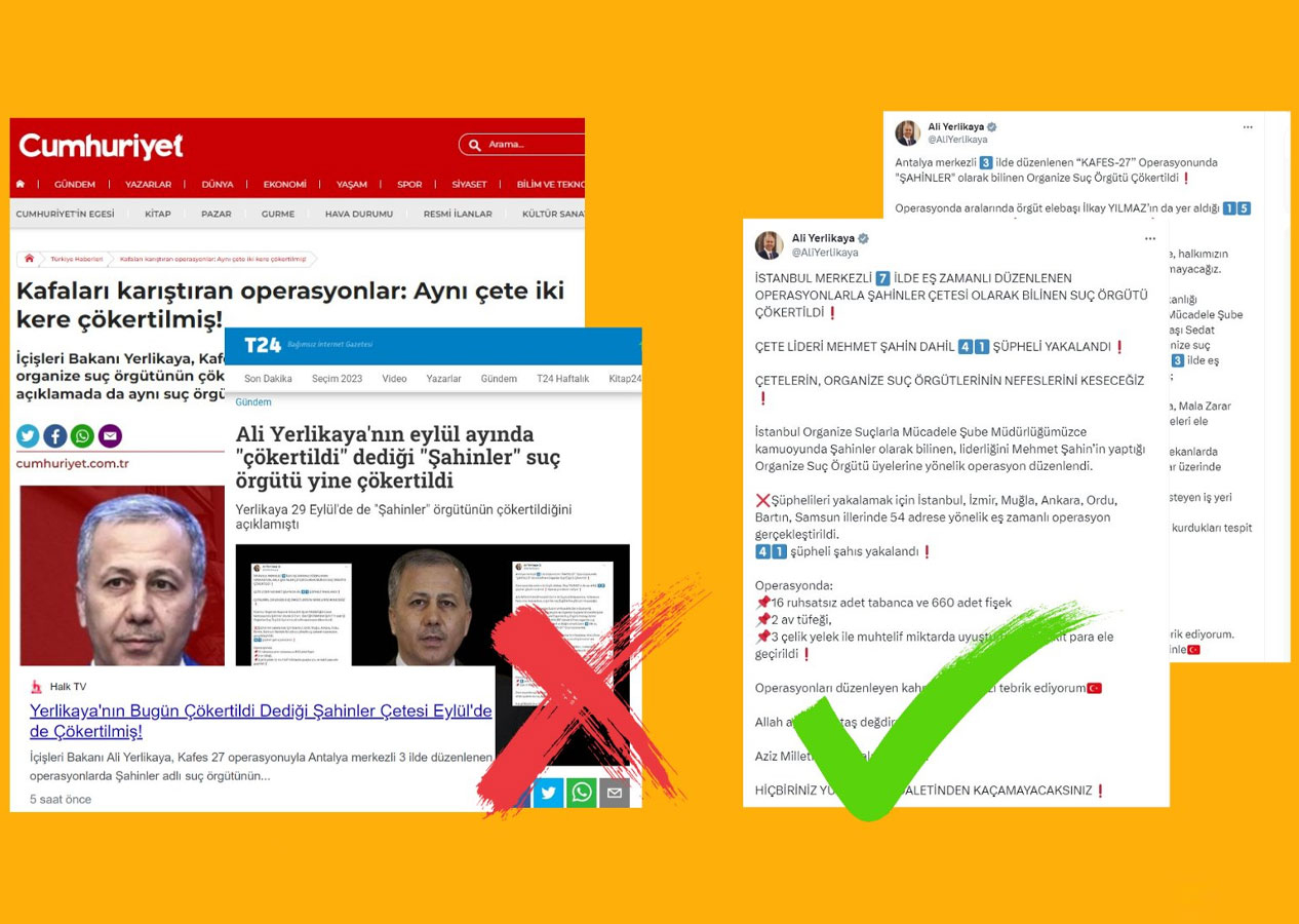 Dezenformasyonla Mücadele Merkezi açıkladı: "Aynı çete iki kere çökertildi" iddiaları asılsız