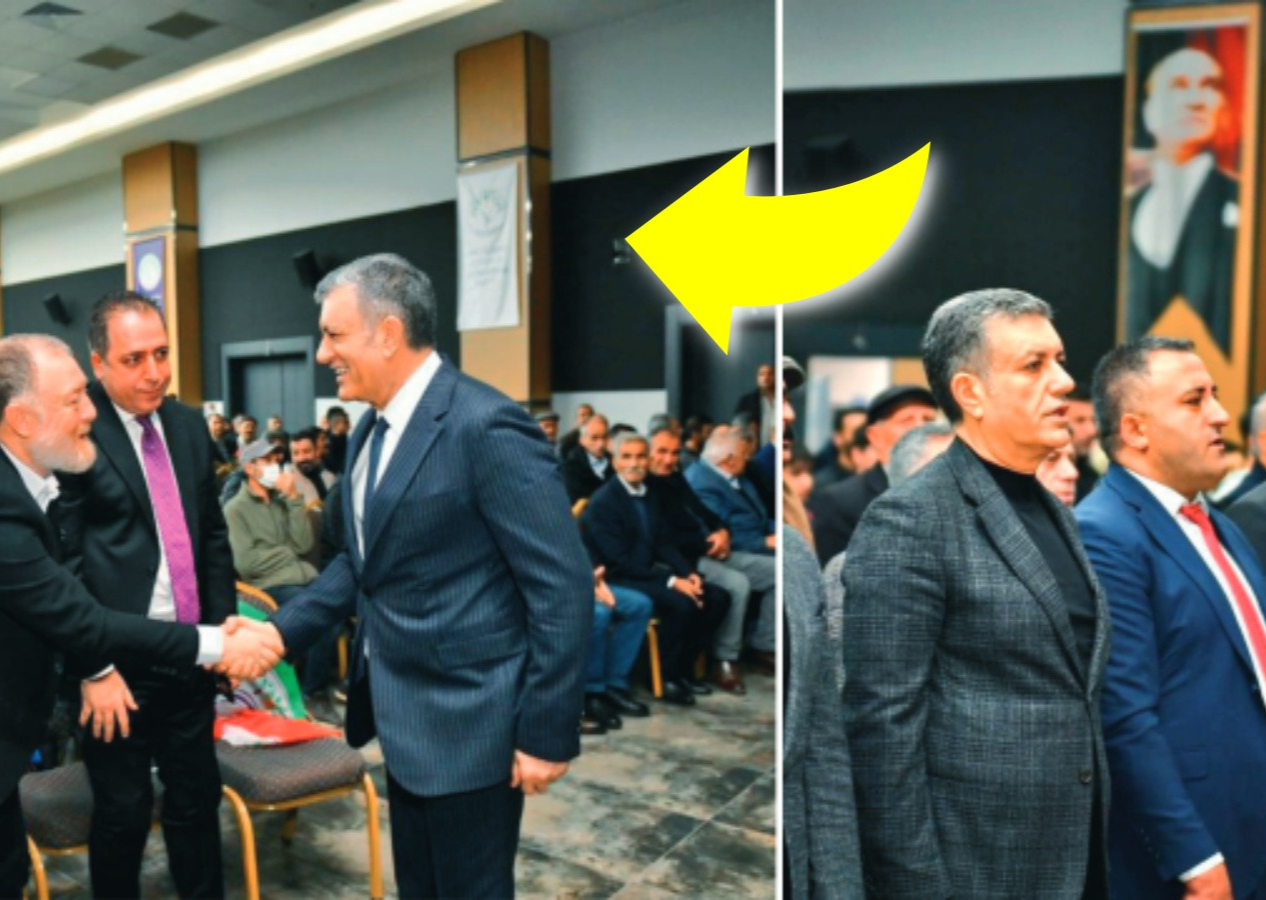 CHP'nin Atatürk ikiyüzlülüğü... DEM Parti talep edince Atatürk fotoğrafını kaldırdılar!