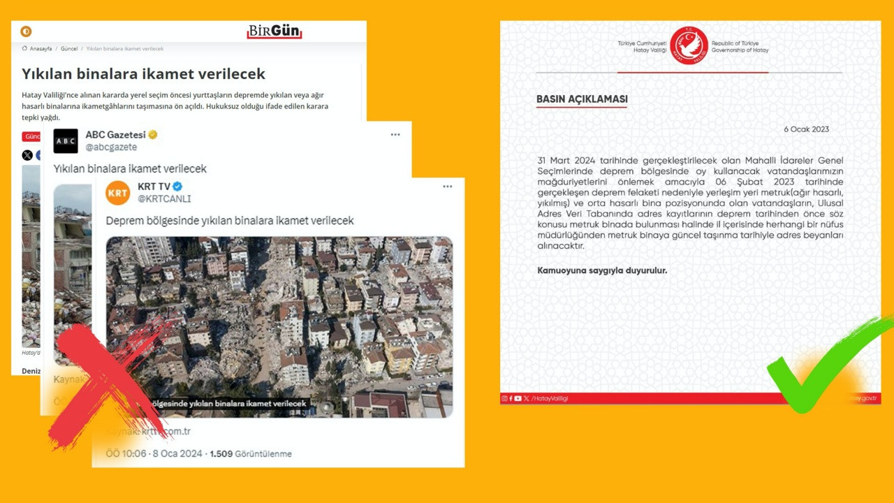 "Hatay Valiliği hasar gören binalara ikametgah taşıma izni verdi" iddiasına DMM'den açıklama...