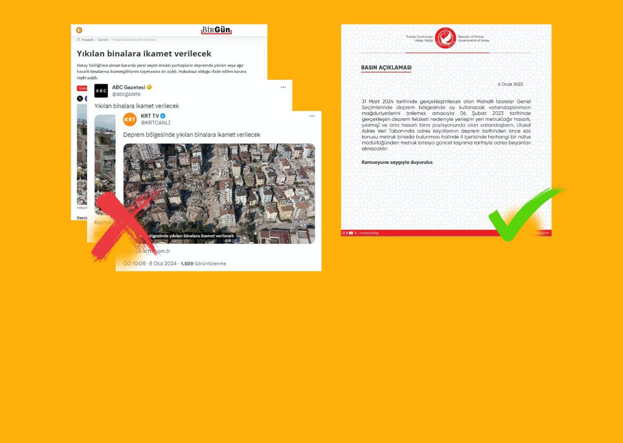 "Hatay Valiliği hasar gören binalara ikametgah taşıma izni verdi" iddiasına DMM'den açıklama...