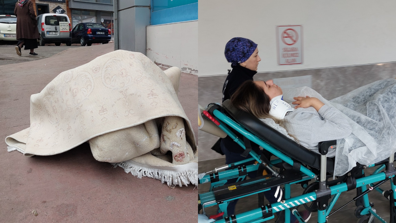 Samsun'da akıl almaz olay! Kafasına 6. kattan halı düştü: Ölümden döndü