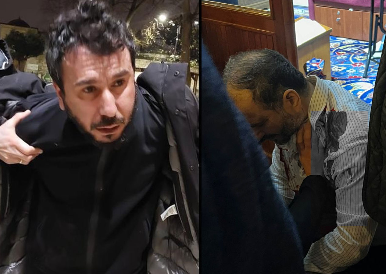 İşte Fatih Camii İmamı Galip Usta ile Bilal Erdem'e saldıran şahıs!