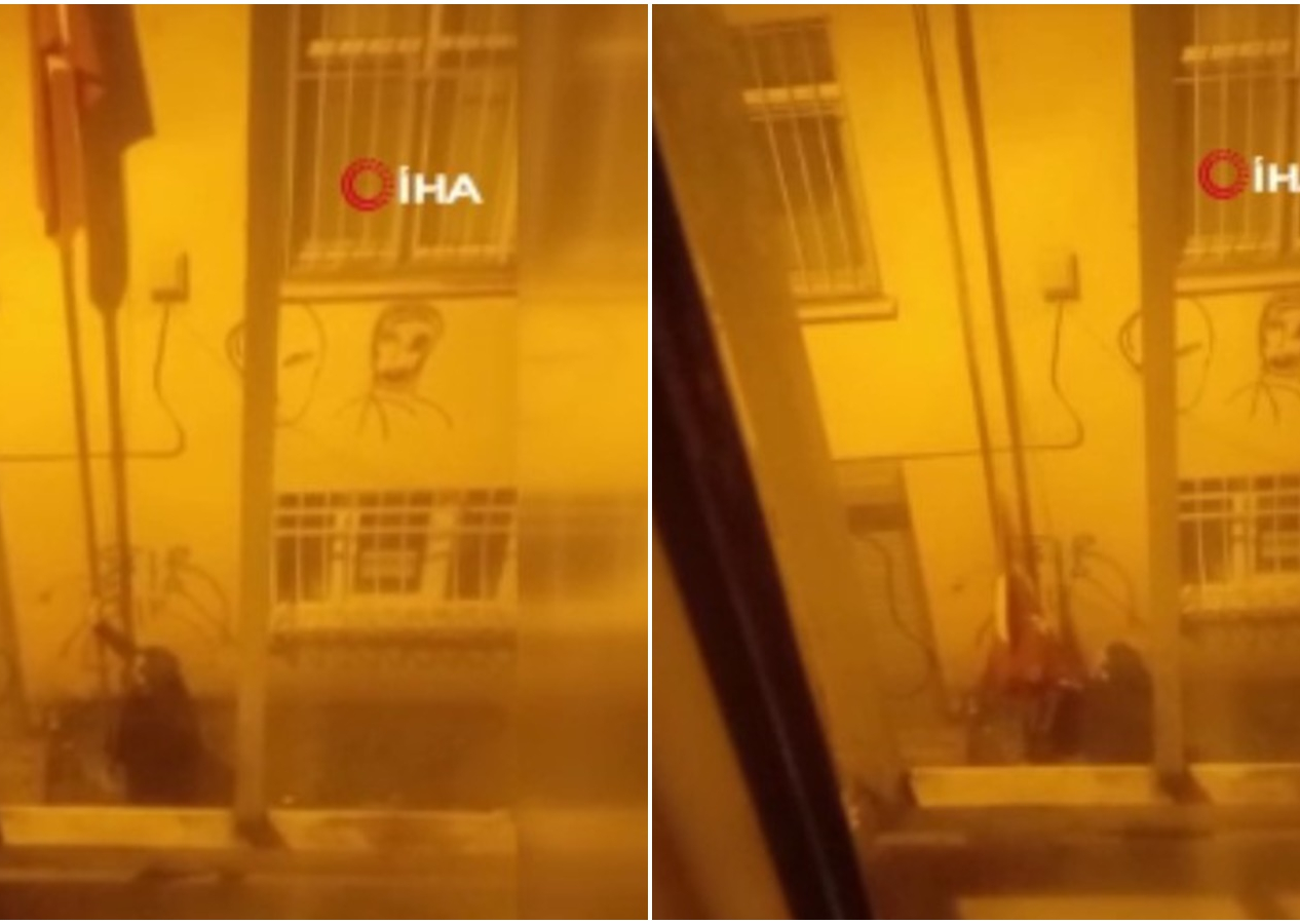 Cihangir'de Türk bayrağını indiren kişiye İranlı şahıstan tepki! ''Sen kurban olasın o bayrağa''