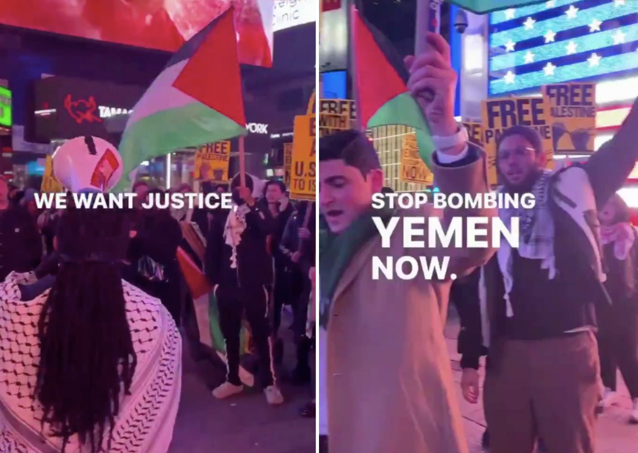 Amerikalılar sokaklara döküldü: İngiltere ve ABD'nin Yemen'i bombalamasını protesto ediyorlar...