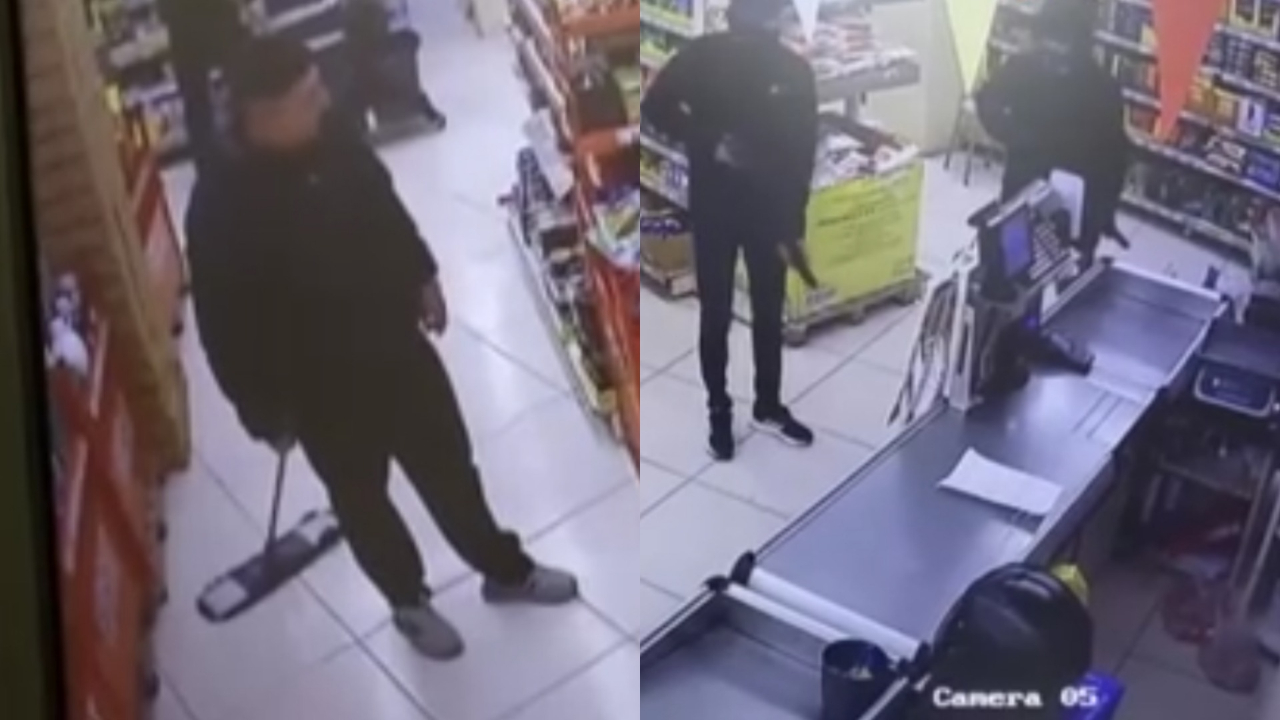 Market çalışanı, pompalı tüfekle soyguna gelen hırsızları paspasla kovaladı!