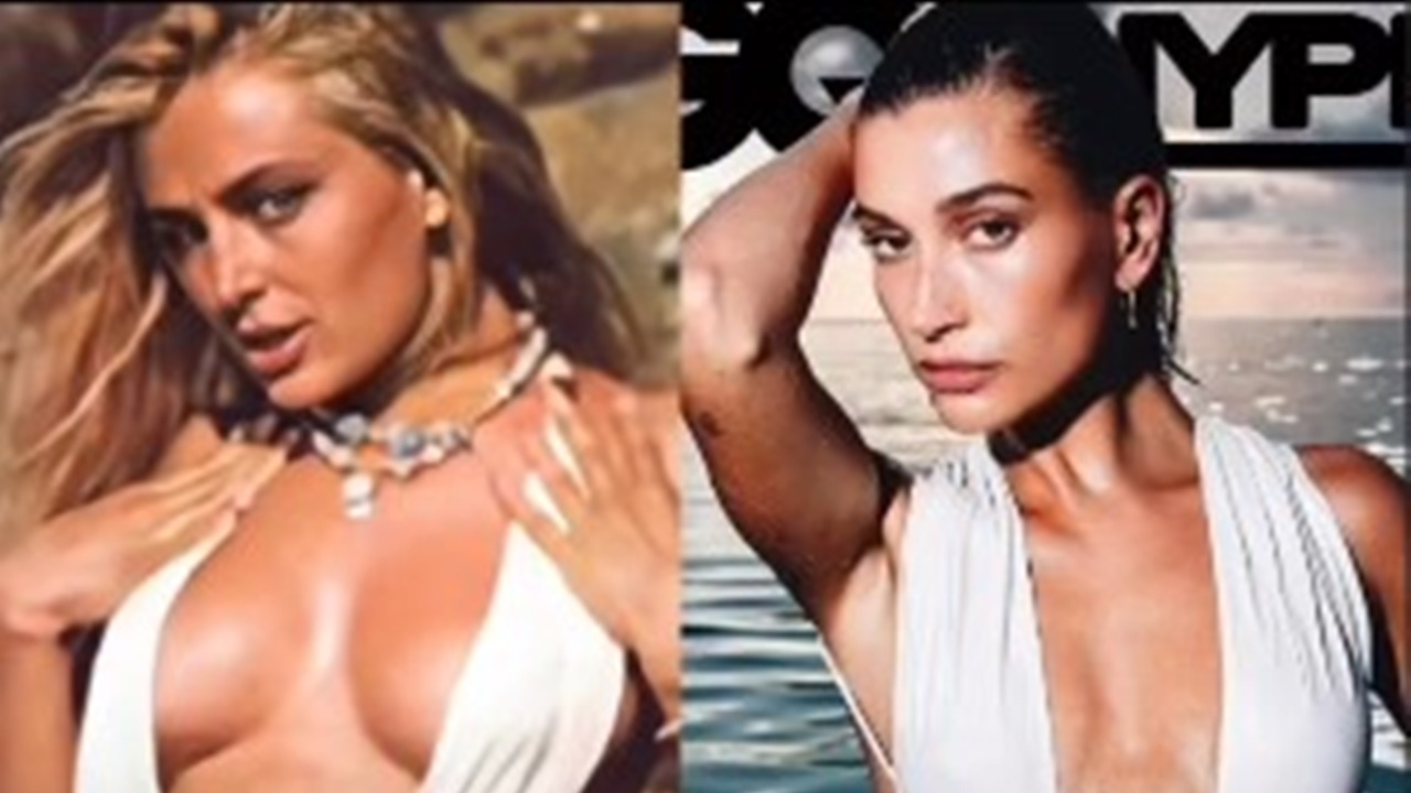 Banu Alkan, mayolu fotoğrafını paylaşıp 'Hailey Bieber beni taklit etti' dedi! Sosyal medya yıkıldı