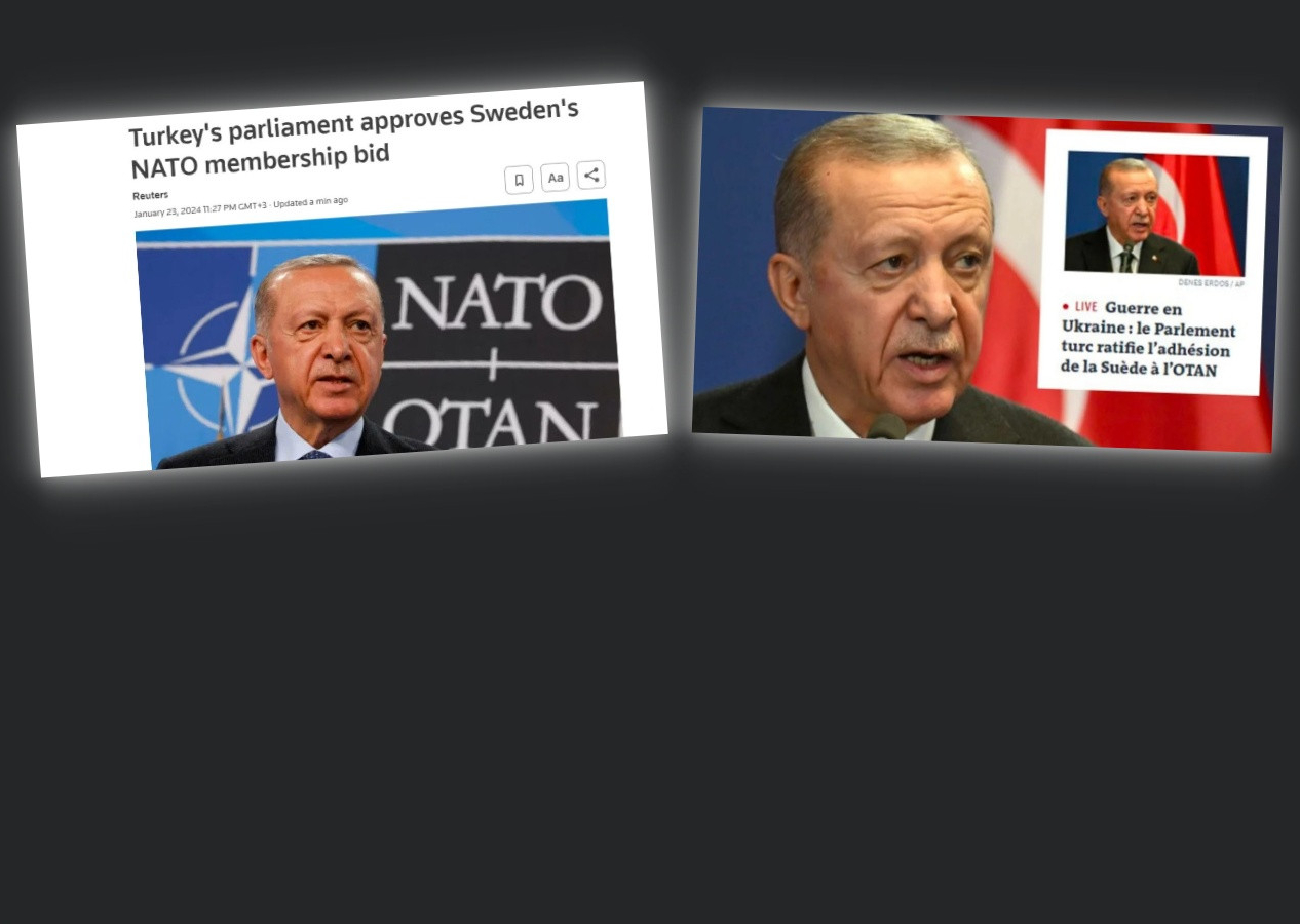 TBMM'nin İsveç'in NATO üyeliğine onayı dünya basınında: Erdoğan onayı ABD'den savaş uçaklarının teslim edilmesine bağladı!